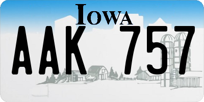 IA license plate AAK757