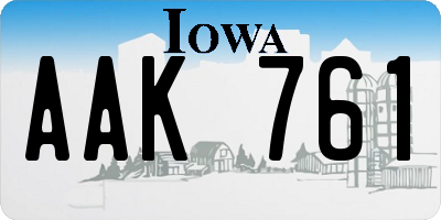 IA license plate AAK761