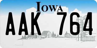 IA license plate AAK764