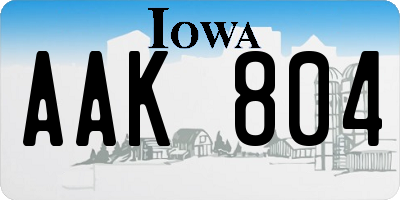 IA license plate AAK804