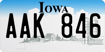 IA license plate AAK846