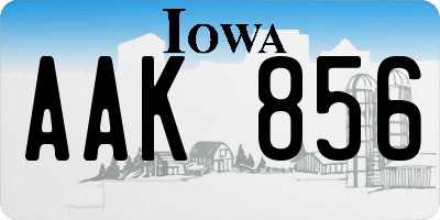 IA license plate AAK856