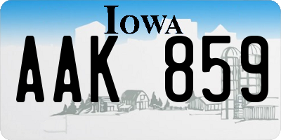 IA license plate AAK859