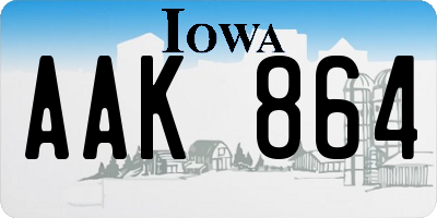 IA license plate AAK864