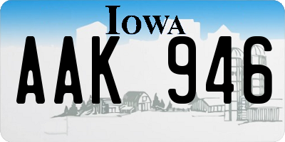 IA license plate AAK946