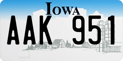 IA license plate AAK951