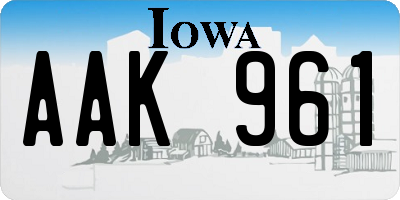 IA license plate AAK961