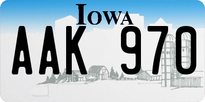 IA license plate AAK970