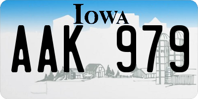 IA license plate AAK979