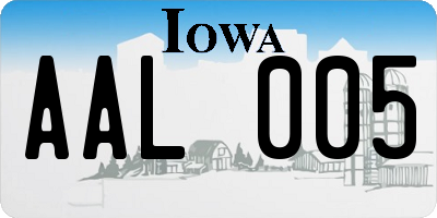 IA license plate AAL005