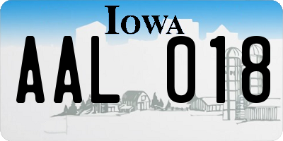 IA license plate AAL018