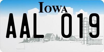 IA license plate AAL019