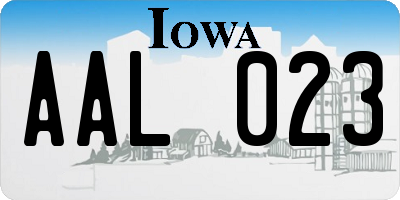 IA license plate AAL023