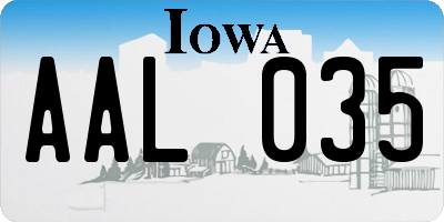 IA license plate AAL035