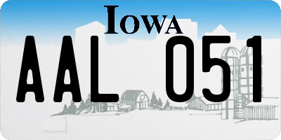 IA license plate AAL051