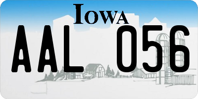 IA license plate AAL056