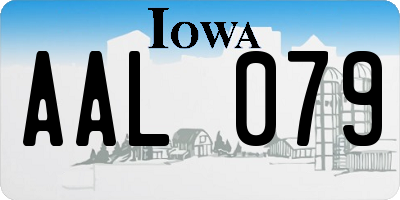 IA license plate AAL079