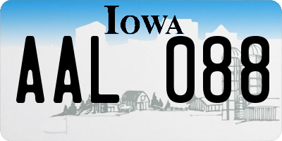 IA license plate AAL088