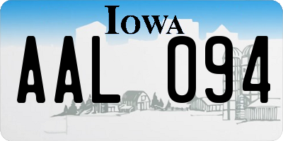 IA license plate AAL094