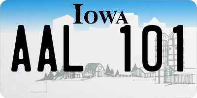 IA license plate AAL101