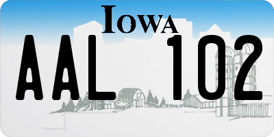 IA license plate AAL102