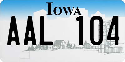 IA license plate AAL104
