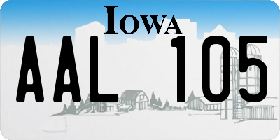IA license plate AAL105