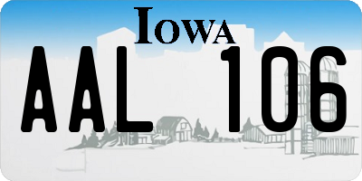 IA license plate AAL106