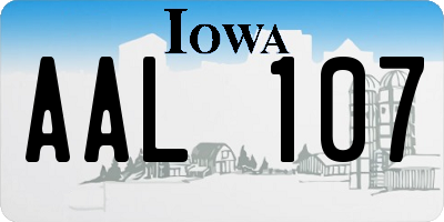 IA license plate AAL107