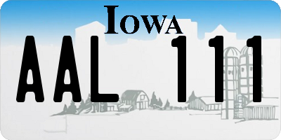 IA license plate AAL111