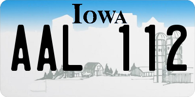 IA license plate AAL112