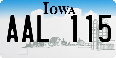 IA license plate AAL115