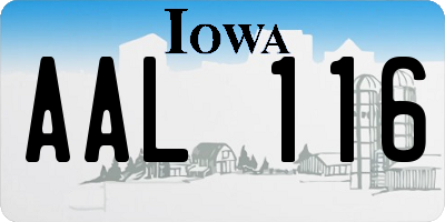 IA license plate AAL116