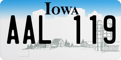 IA license plate AAL119