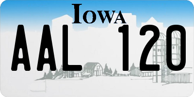 IA license plate AAL120