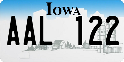 IA license plate AAL122