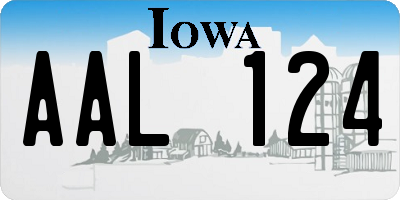 IA license plate AAL124