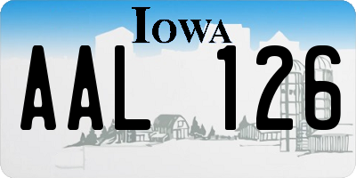 IA license plate AAL126