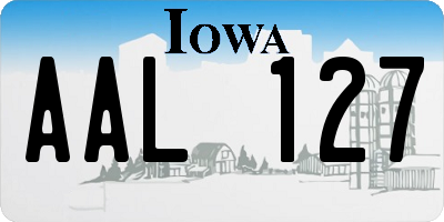 IA license plate AAL127