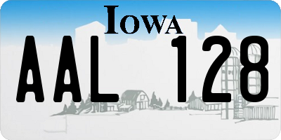 IA license plate AAL128