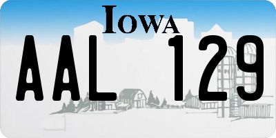 IA license plate AAL129