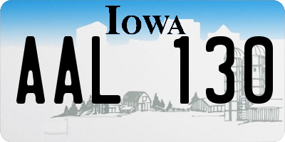 IA license plate AAL130