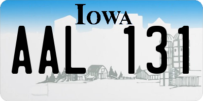 IA license plate AAL131