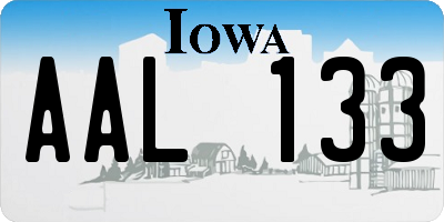 IA license plate AAL133