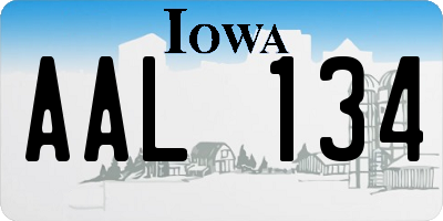 IA license plate AAL134