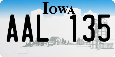 IA license plate AAL135