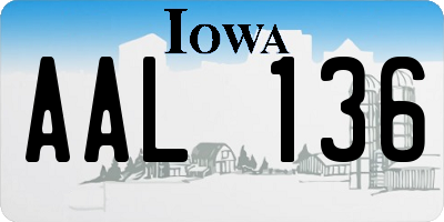 IA license plate AAL136
