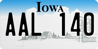 IA license plate AAL140