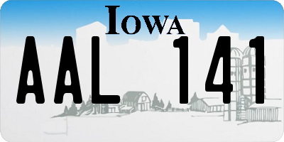 IA license plate AAL141