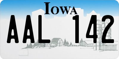 IA license plate AAL142